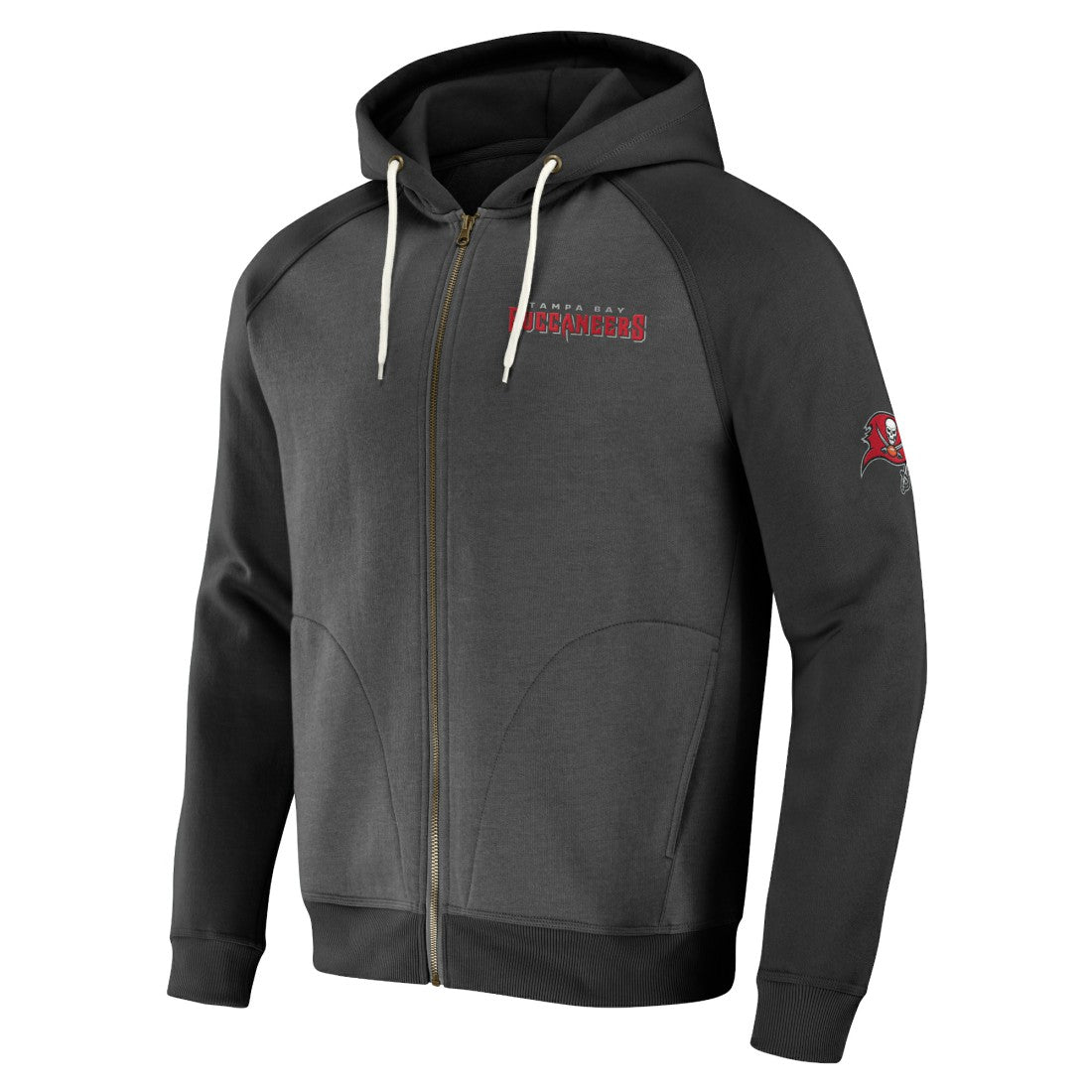 Tampa Bay Buccaneers NFL x Darius Rucker Collection Raglan Full-Zip Hoodie - Pewter sale