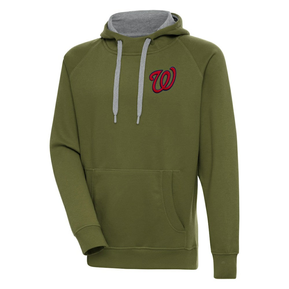 Washington Nationals Antigua Victory Pullover Hoodie - Olive