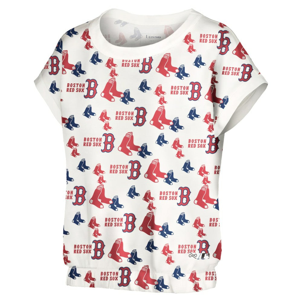 Boston Red Sox Lusso Women's Madge Dolman Tri-Blend T-Shirt - White