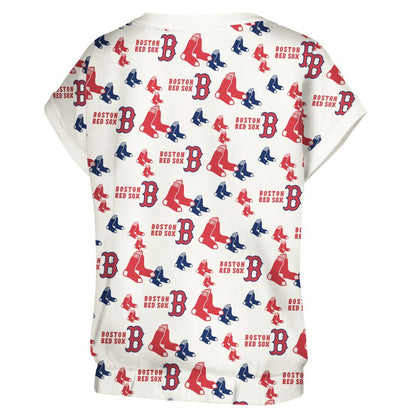 Boston Red Sox Lusso Women's Madge Dolman Tri-Blend T-Shirt - White