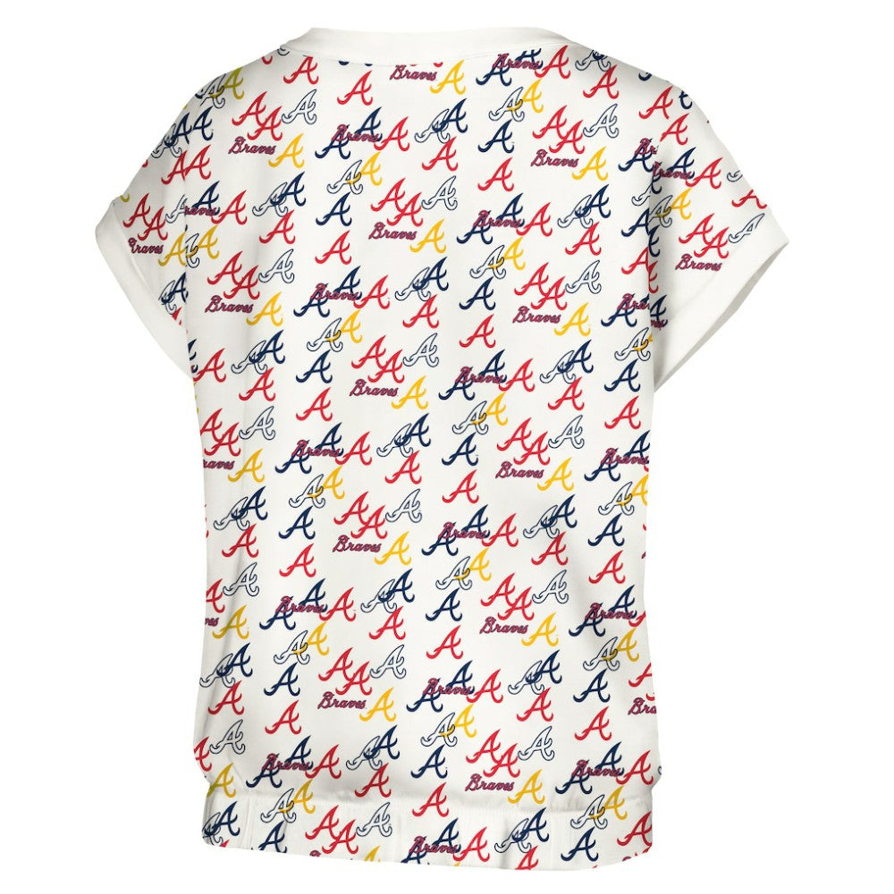 Atlanta Braves Lusso Women's Madge Dolman Tri-Blend T-Shirt - White