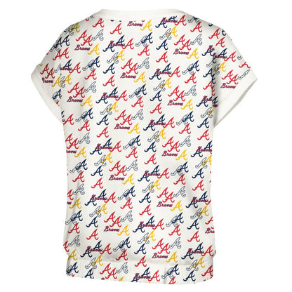 Atlanta Braves Lusso Women's Madge Dolman Tri-Blend T-Shirt - White