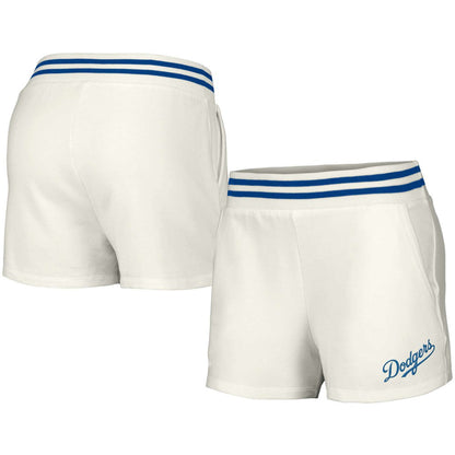 Los Angeles Dodgers Lusso Women's Maeg Tri-Blend Pocket Shorts - White