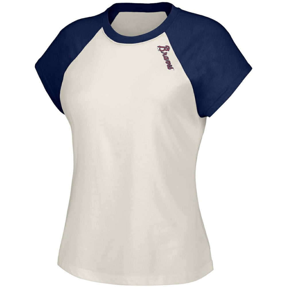 Atlanta Braves Lusso Women's Nikki Raglan T-Shirt - White