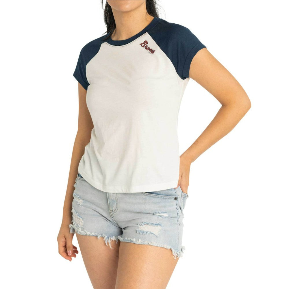 Atlanta Braves Lusso Women's Nikki Raglan T-Shirt - White