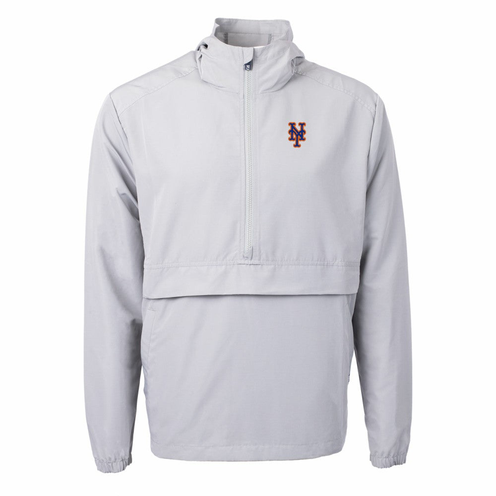New York Mets Cutter & Buck Charter Eco Recycled Half-Zip Anorak Jacket - Gray