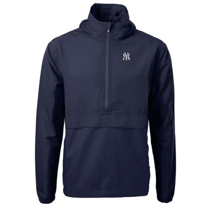 New York Yankees Cutter & Buck Charter Eco Recycled Half-Zip Anorak Jacket - Navy