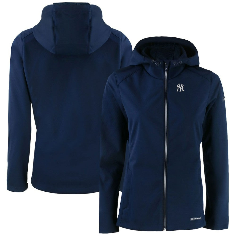 New York Yankees Cutter & Buck Women's Evoke Eco Softshell Recycled Full-Zip Jacket - Navy