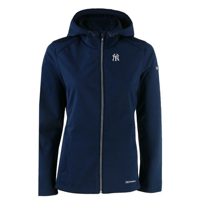 New York Yankees Cutter & Buck Women's Evoke Eco Softshell Recycled Full-Zip Jacket - Navy
