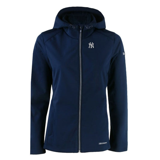 New York Yankees Cutter & Buck Women's Evoke Eco Softshell Recycled Full-Zip Jacket - Navy