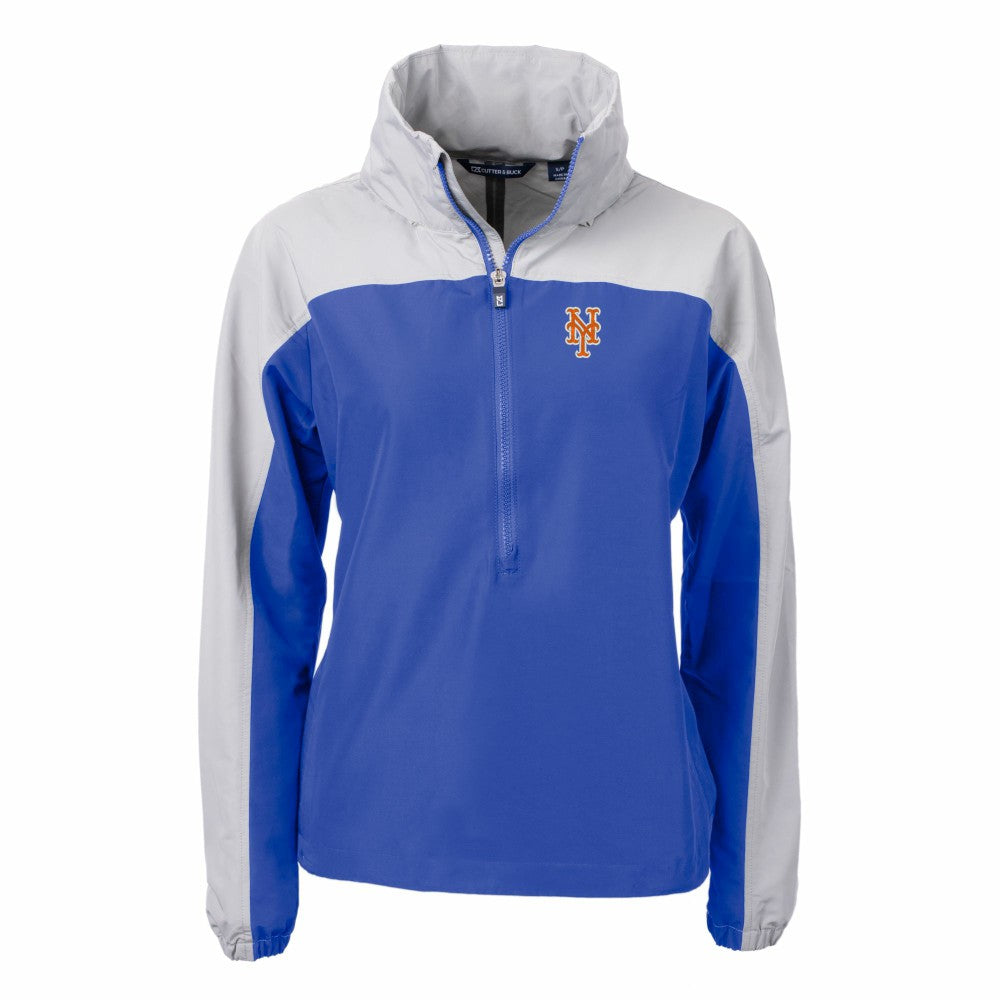 New York Mets Cutter & Buck Women's Charter Eco Recycled Half-Zip Anorak Jacket - Royal