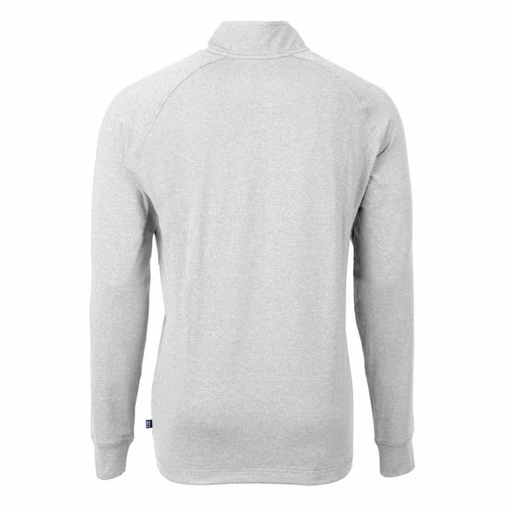 New York Mets Cutter & Buck Big & Tall Adapt Eco Knit Stretch Recycled Quarter-Zip Pullover Top - Heather Gray