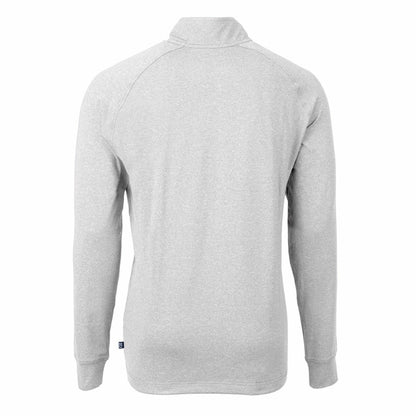 New York Mets Cutter & Buck Big & Tall Adapt Eco Knit Stretch Recycled Quarter-Zip Pullover Top - Heather Gray