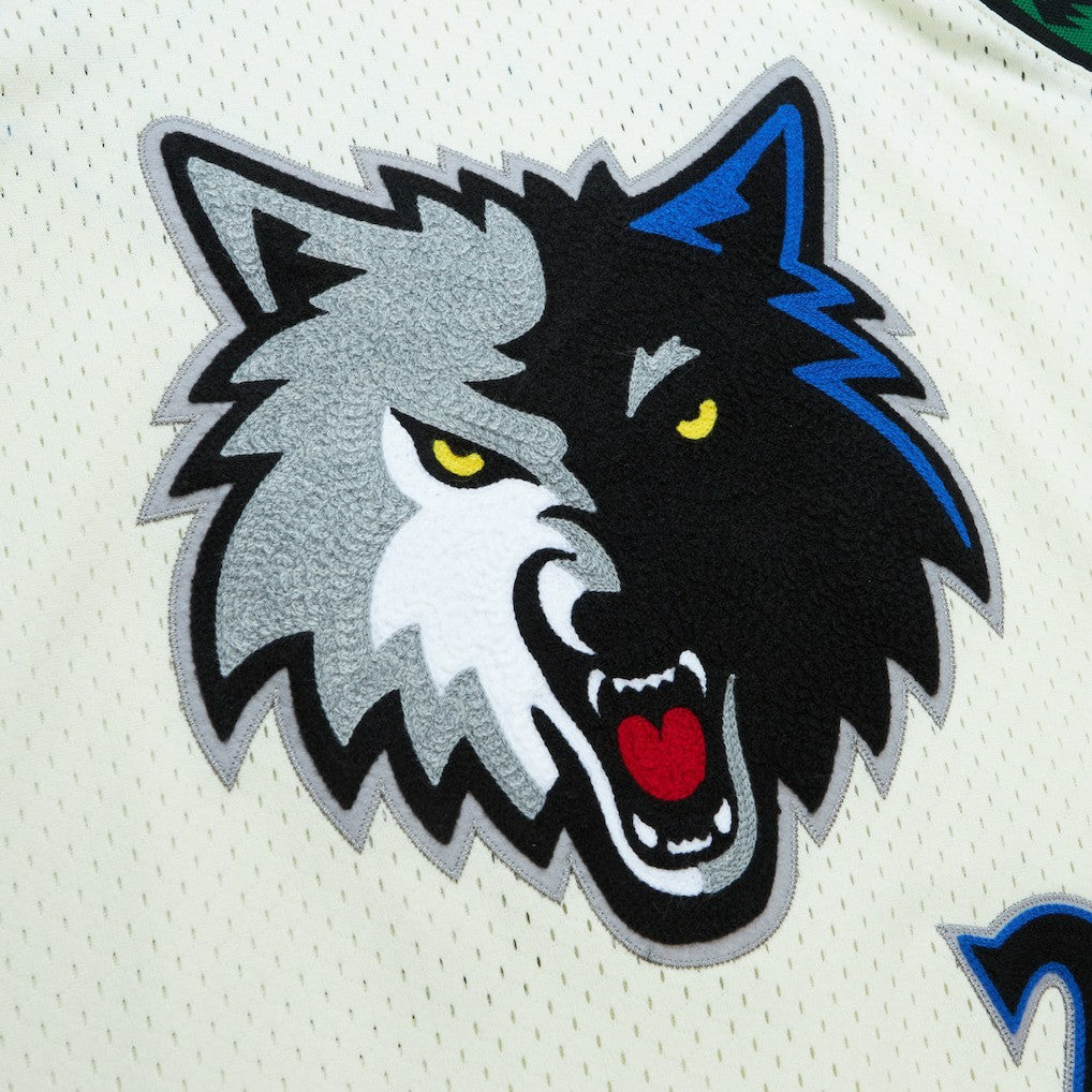 Kevin Garnett Minnesota Timberwolves Chainstitch Swingman Jersey - Cream | Mitchell & Ness sale