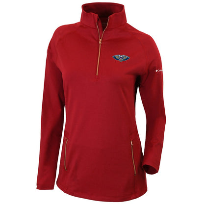 New Orleans Pelicans Women's Omni-Wick Outward Nine Quarter-Zip Pullover Top - Red | Columbia online
