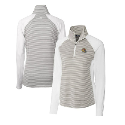 San Francisco 49ers Cutter & Buck Women's Helmet Logo DryTec Forge Tonal Stripe Stretch Half-Zip Top - White cheap