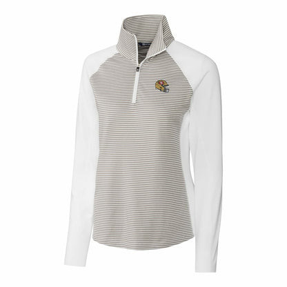 San Francisco 49ers Cutter & Buck Women's Helmet Logo DryTec Forge Tonal Stripe Stretch Half-Zip Top - White cheap