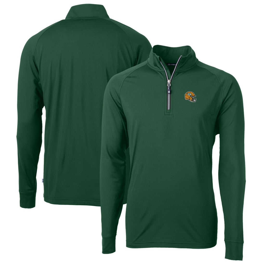 Green Bay Packers Cutter & Buck Helmet Adapt Eco Knit Stretch Recycled Quarter-Zip Pullover Top - Green discount