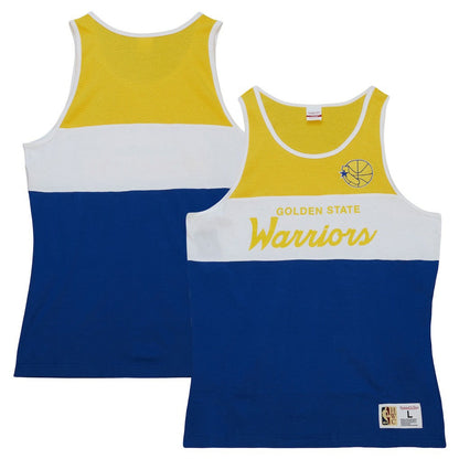 Golden State Warriors Special Script Tank Top sale - Royal | Mitchell & Ness discount