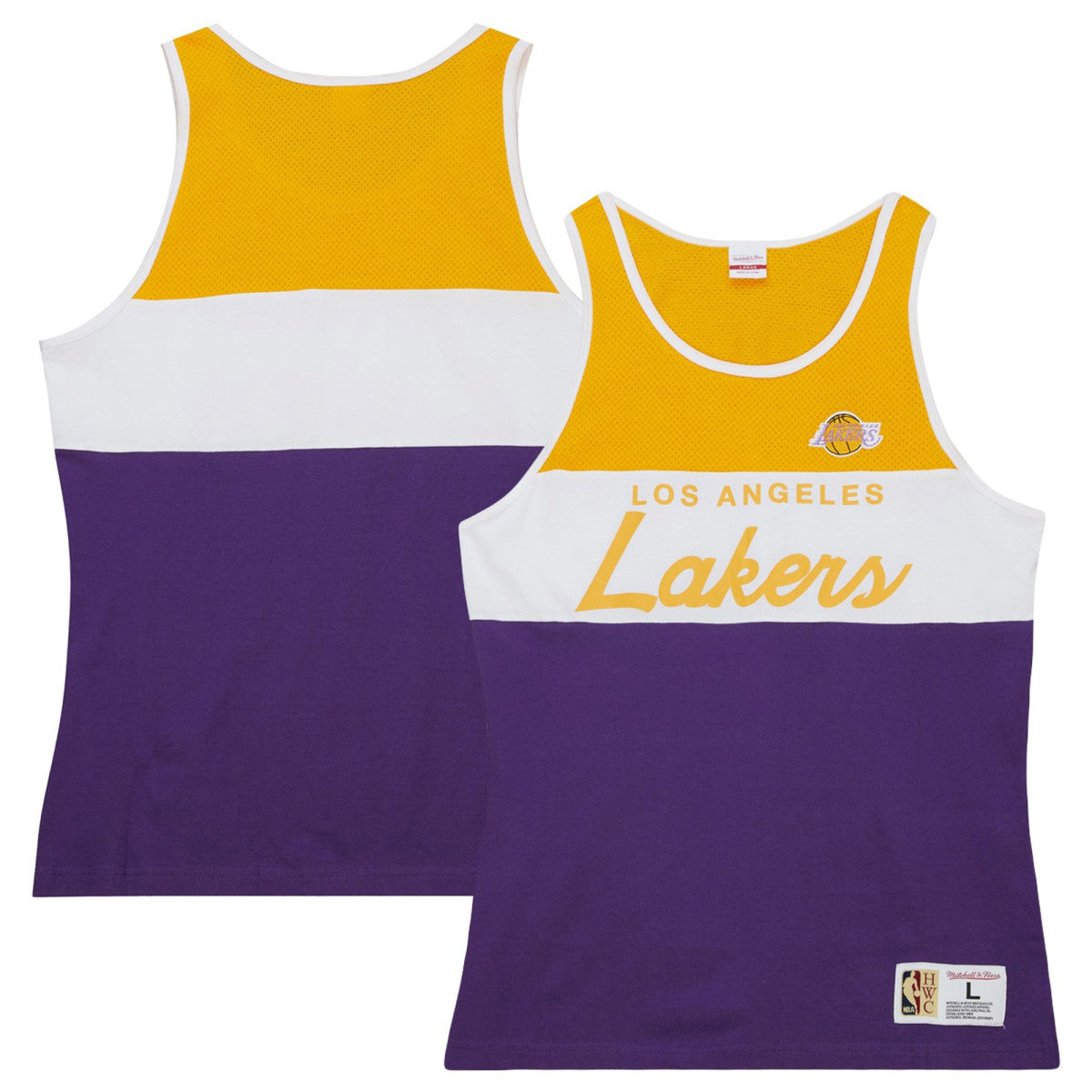 Los Angeles Lakers Special Script Tank Top - Purple | Mitchell & Ness on sale