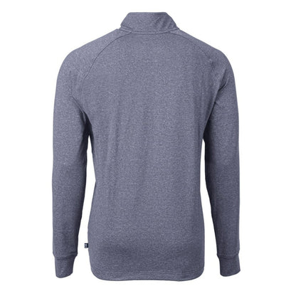 New York Yankees Cutter & Buck Americana Logo Big & Tall Adapt Eco Knit Stretch Recycled Quarter-Zip Pullover Top - Heather Navy