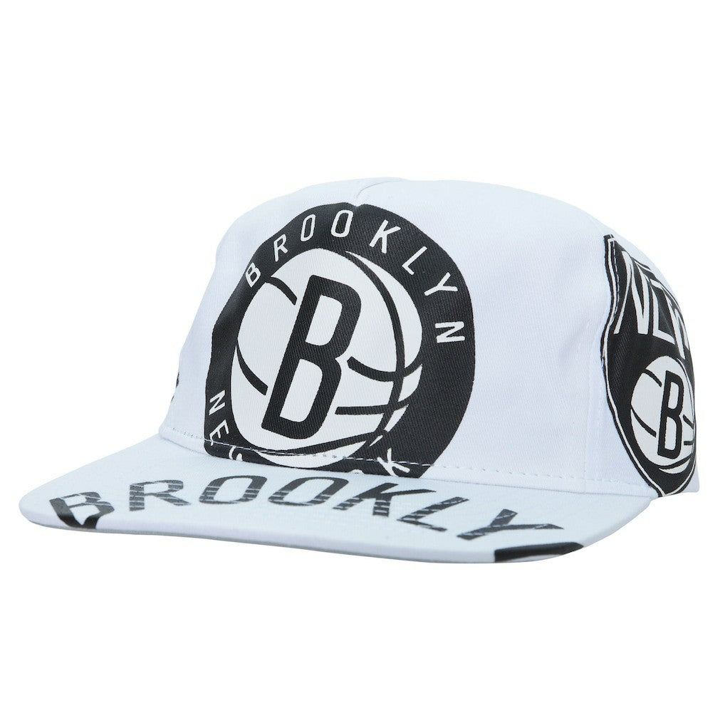 Brooklyn Nets Hardwood Classics In Your Face Deadstock Snapback Hat - White | Mitchell & Ness outlet