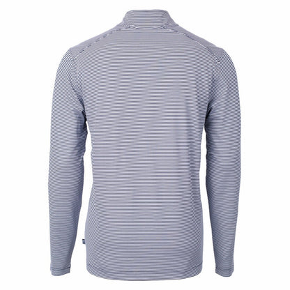 New York Mets Cutter & Buck Americana Logo Virtue Eco Pique Stripe Recycled Quarter-Zip Pullover Top - Navy