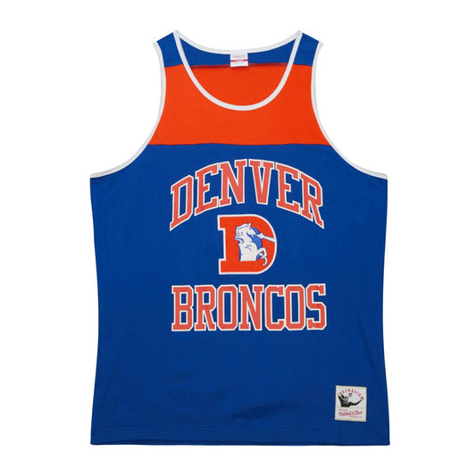 Denver Broncos Gridiron Classics Heritage Colorblock Tank Top - Royal/Orange discount