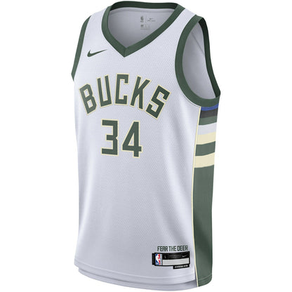 Giannis Antetokounmpo Milwaukee Bucks Youth Swingman Jersey - Association Edition - White | Nike discount