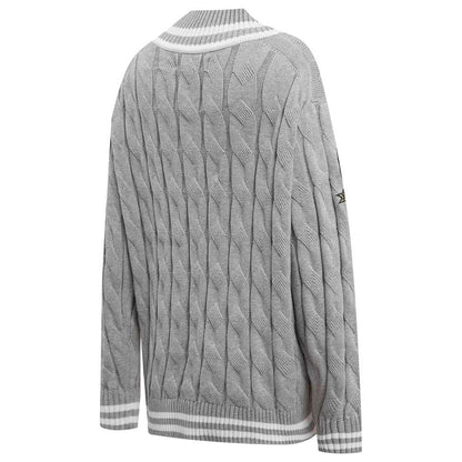 Green Bay Packers Pro Standard Women's Prep V-Neck Pullover Sweater - Heather Gray discount