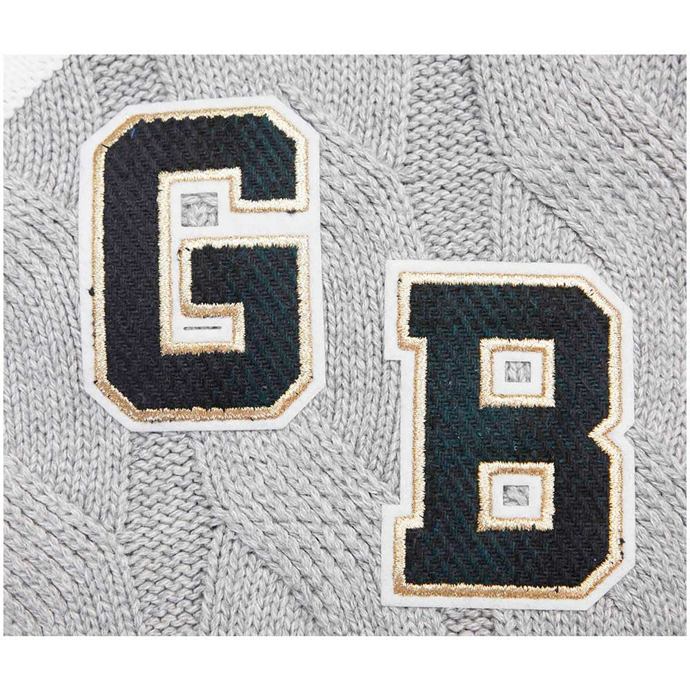Green Bay Packers Pro Standard Women's Prep V-Neck Pullover Sweater - Heather Gray discount