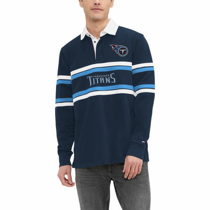 Tennessee Titans Tommy Hilfiger Cory Varsity Rugby Long Sleeve T-Shirt - Navy discount