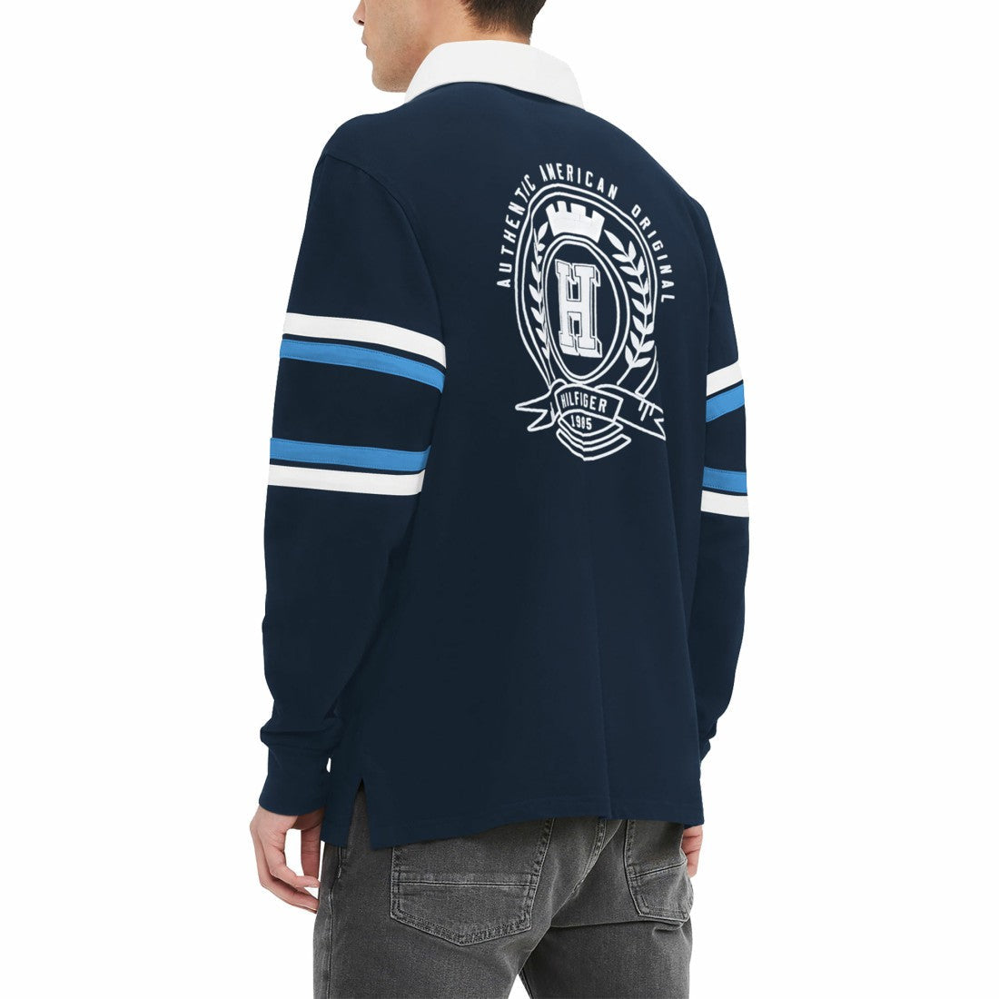 Tennessee Titans Tommy Hilfiger Cory Varsity Rugby Long Sleeve T-Shirt - Navy discount