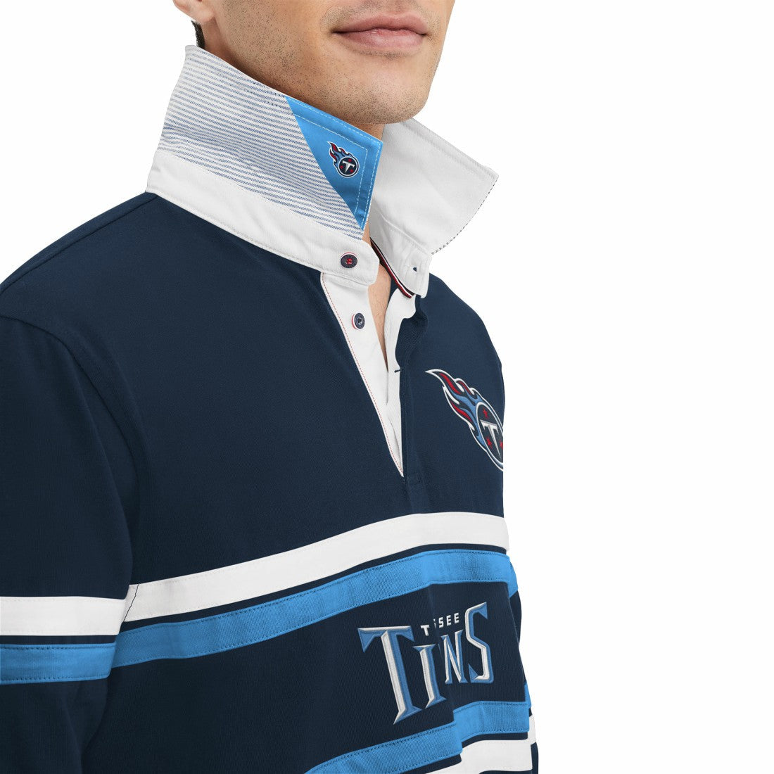 Tennessee Titans Tommy Hilfiger Cory Varsity Rugby Long Sleeve T-Shirt - Navy discount