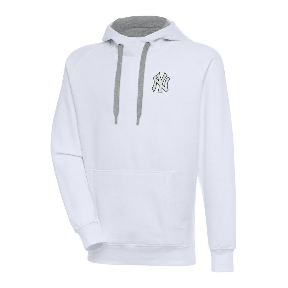 New York Yankees Antigua Metallic Victory Pullover Hoodie - White