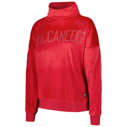 Tampa Bay Buccaneers DKNY Sport Women's Deliliah Rhinestone Funnel Neck Pullover Sweatshirt - Red discount