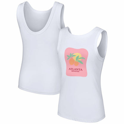 Atlanta Braves Lusso Style Women's Lindy Tank Top - White