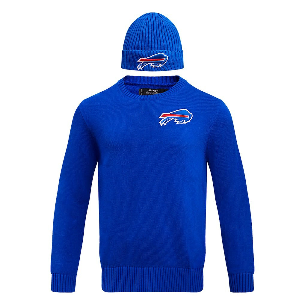 Buffalo Bills Pro Standard Crewneck Pullover Sweater & Cuffed Knit Hat Box Gift Set - Royal sale