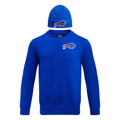Buffalo Bills Pro Standard Crewneck Pullover Sweater & Cuffed Knit Hat Box Gift Set - Royal sale