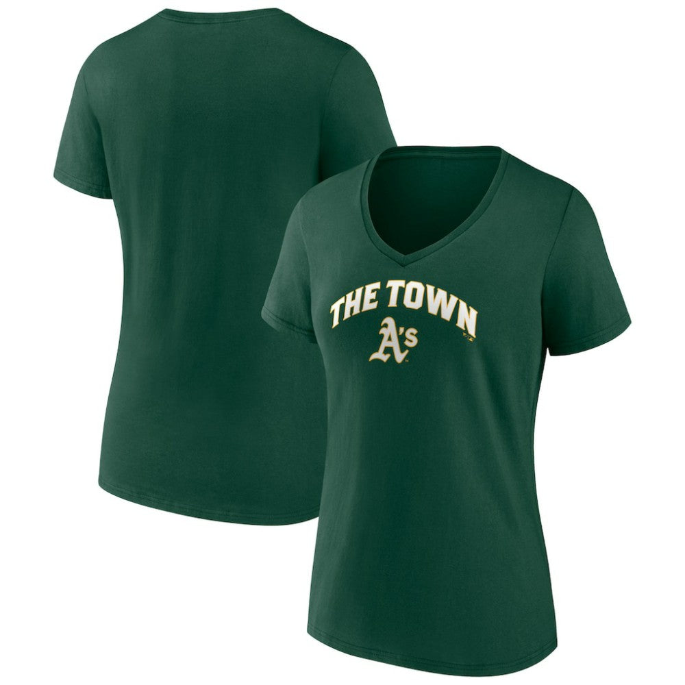 Athletics Women's Hometown Hella Good V-Neck T-Shirt - Green