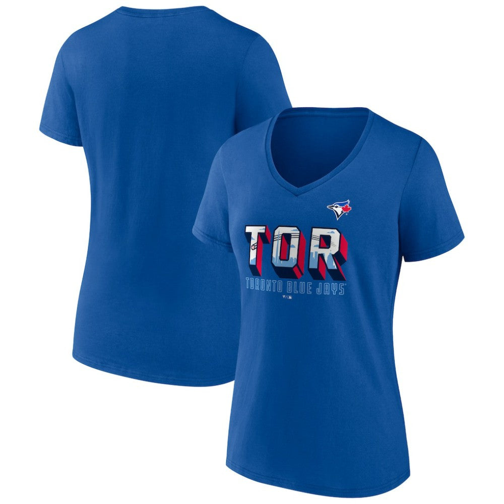 Toronto Blue Jays Women's Hometown In The 416 V-Neck T-Shirt - Royal