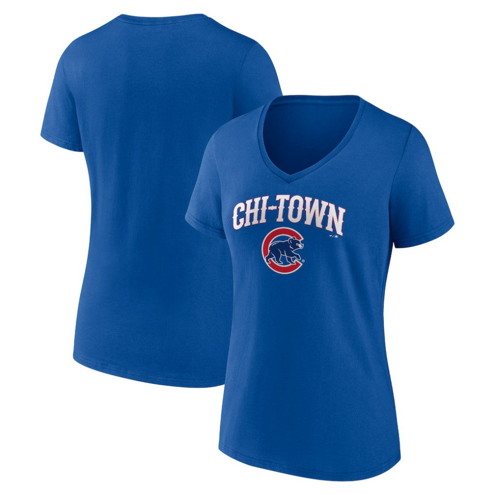 Chicago Cubs Women's Hometown Chi-Town V-Neck T-Shirt - Royal