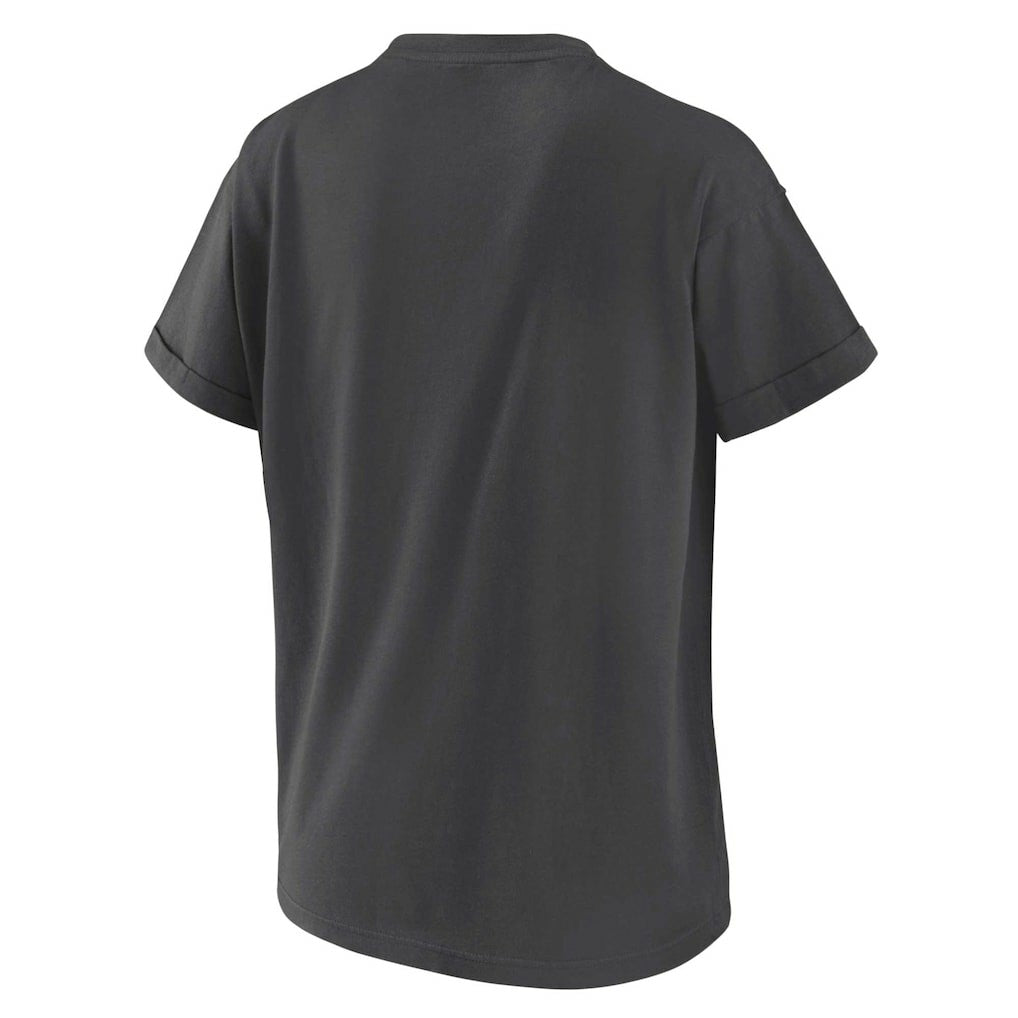 Las Vegas Raiders WEAR by Erin Andrews Women's Boyfriend T-Shirt - Charcoal on sale
