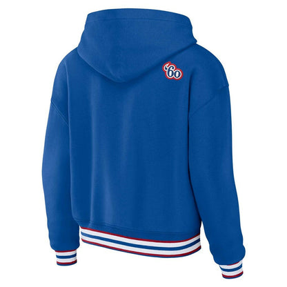 Buffalo Bills WEAR by Erin Andrews Women's Plus Size Lace-Up Pullover Hoodie - Royal cheap