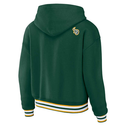 Green Bay Packers WEAR by Erin Andrews Women's Plus Size Lace-Up Pullover Hoodie - Green on sale