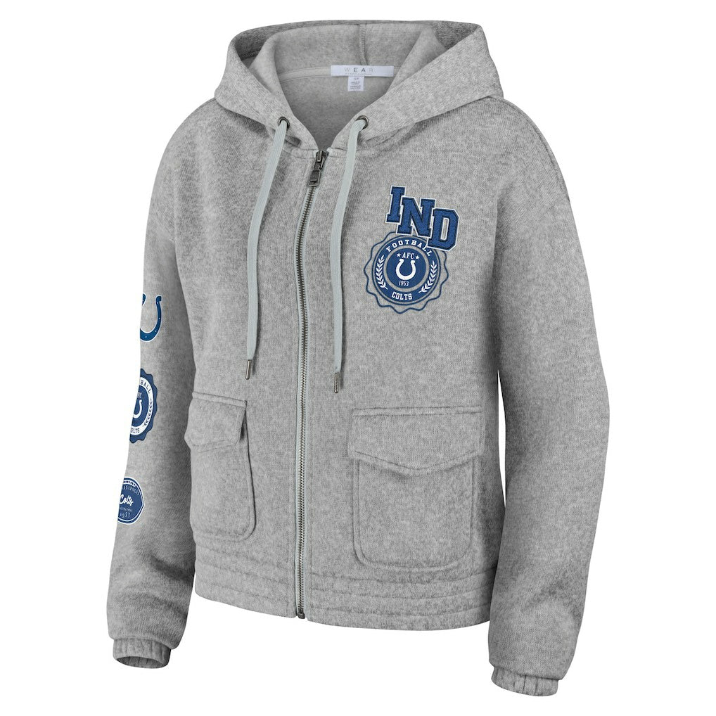 Indianapolis Colts WEAR by Erin Andrews Women's Full-Zip Hoodie - Heather Gray on sale