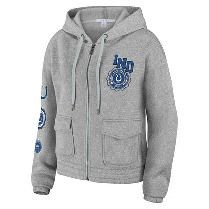 Indianapolis Colts WEAR by Erin Andrews Women's Full-Zip Hoodie - Heather Gray on sale