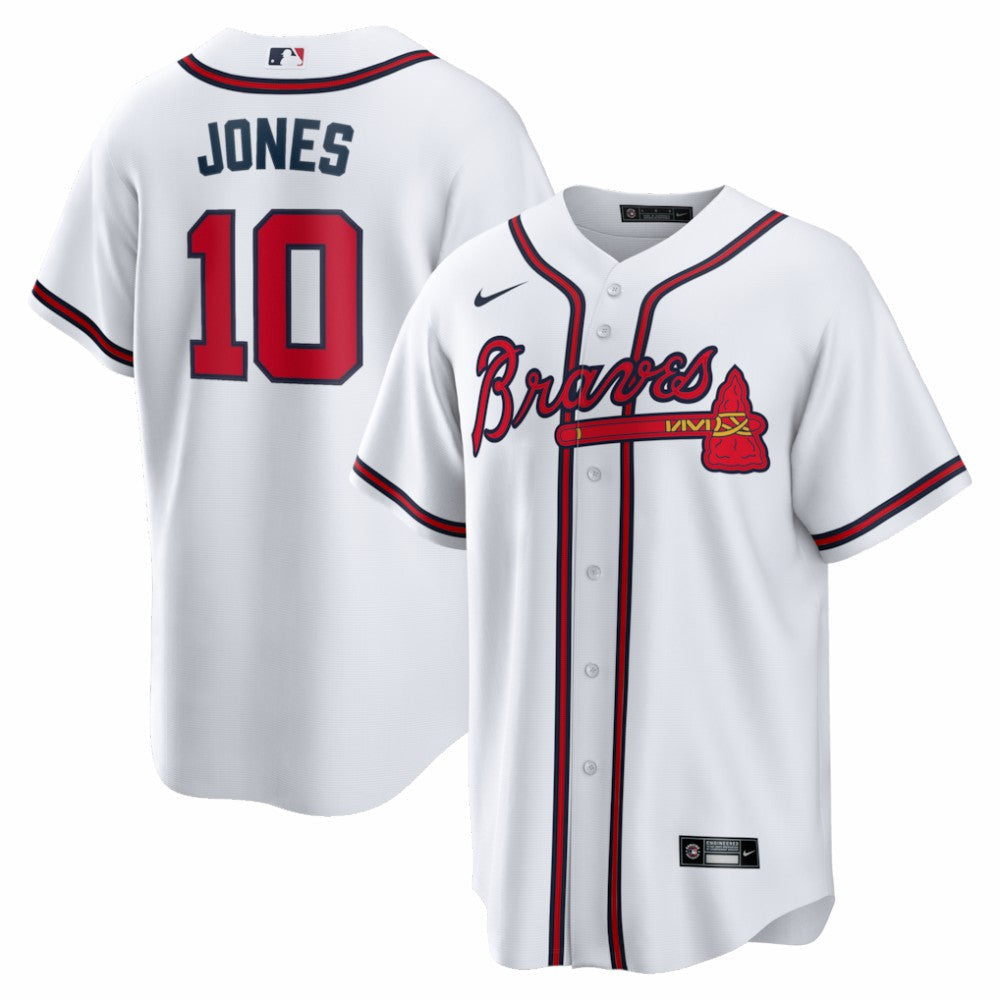 Chipper Jones Atlanta Braves Home Retired Player Replica Jersey - White | Nike