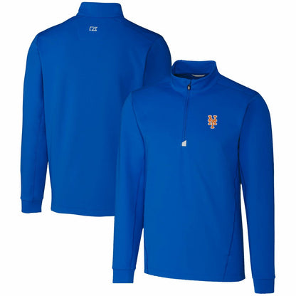 New York Mets Cutter & Buck Traverse Stretch Quarter-Zip Pullover Top - Royal