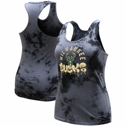 Milwaukee Bucks Stadium Essentials Women's Street Art Dark Crystal Washed Tank Top - Charcoal online